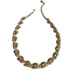 Vintage brushed finish gold-tone necklace